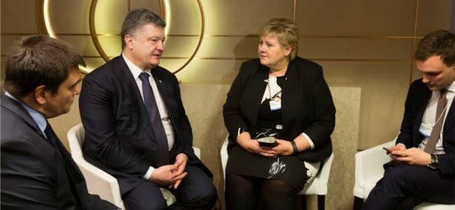 Президент України Петро Порошенко зустрівся з Прем’єр-міністром Королівства Норвегія Ерною Сольберг. Photo: president.gov.ua.